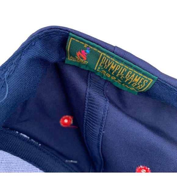Vintage 90s Logo 7 Olympic Games Navy Red Snapback Hat Cap - Picture 6 of 7